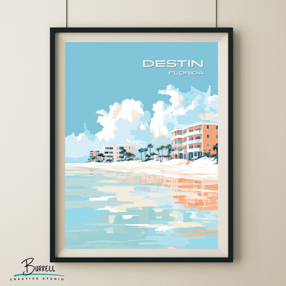 Destin Florida Crystal Sands White Beach Emerald Coast Resort Poster