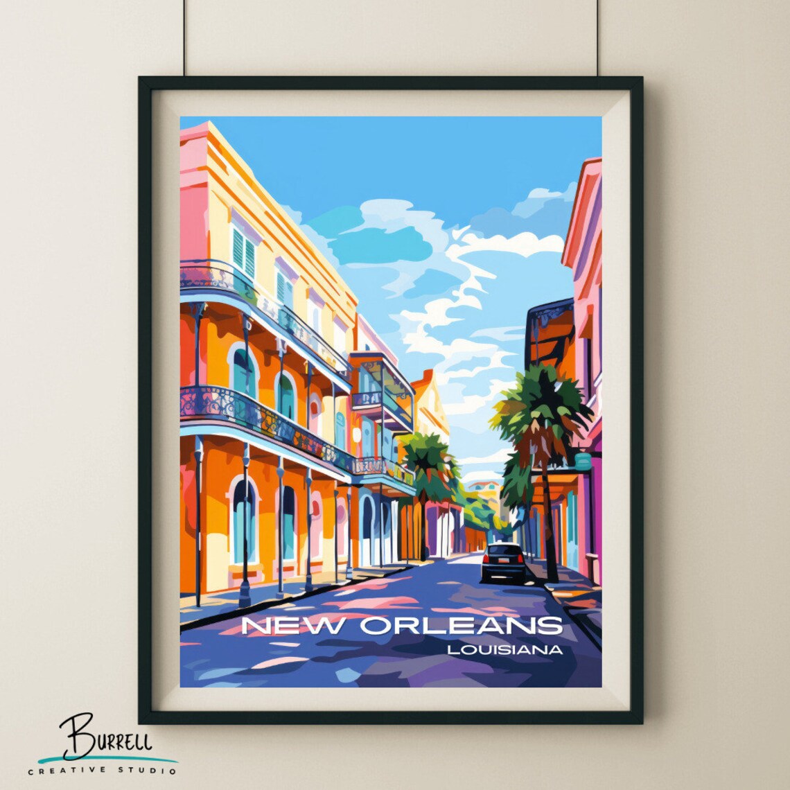 New Orleans Louisiana French Quarters Travel Poster