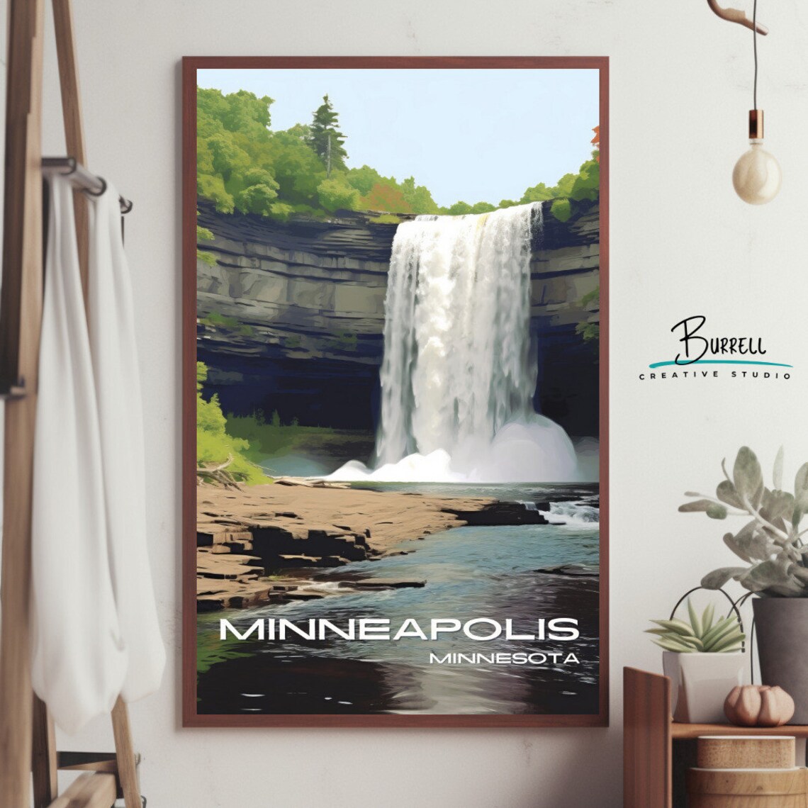 Minneapolis Minnesota Minnehaha Falls Travel Poster - Image 4