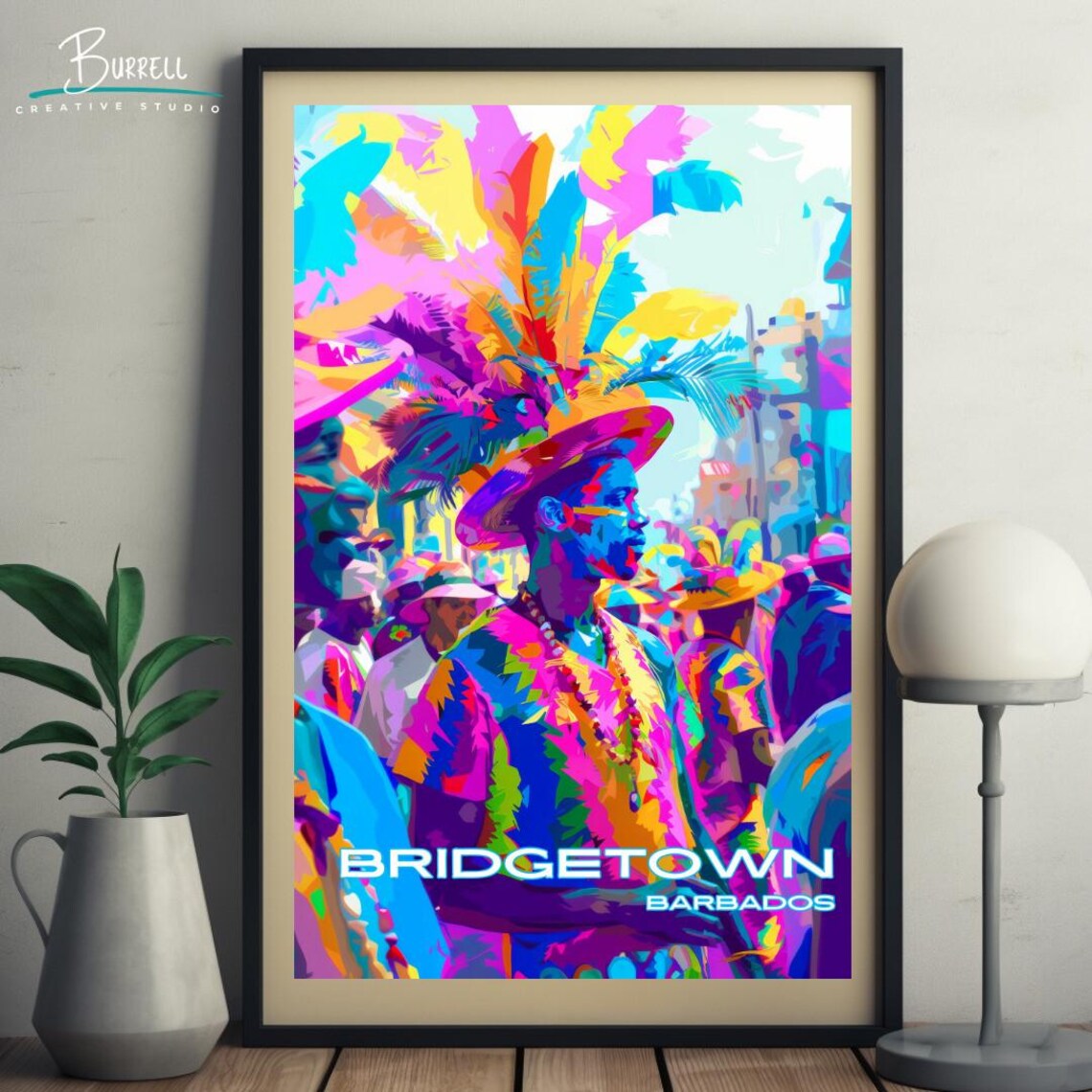 Bridgetown Barbados Crop Over Festival Feather Dancer Parade Poster - Image 5