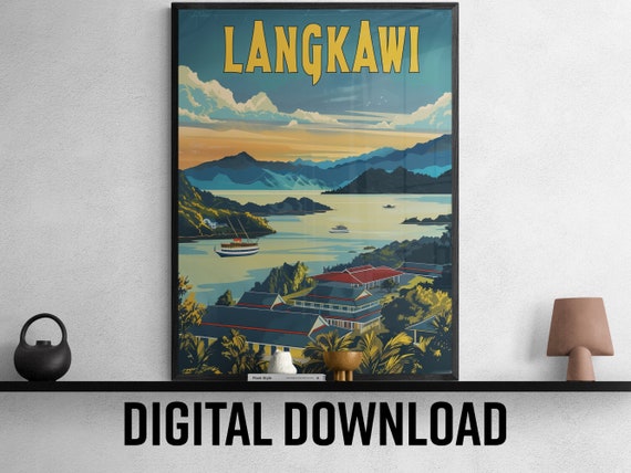 Langkawi Travel Poster Colorful Malaysia Wall Art Home Decor Perfect Holiday Gift