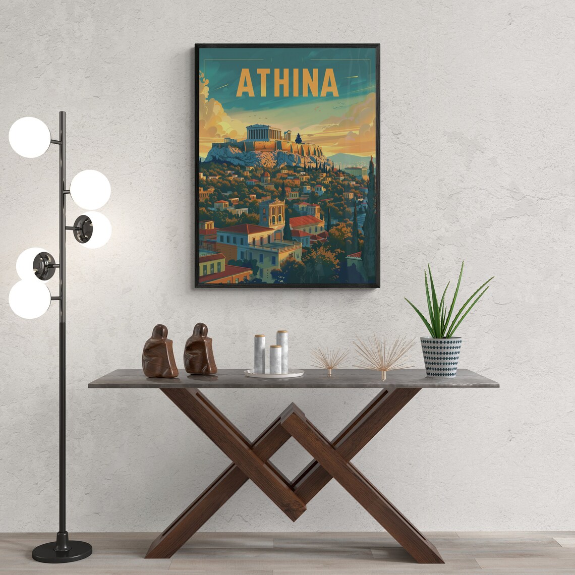 Athina Acropolis Parthenon Golden Sunset Greece Travel Poster - Image 3