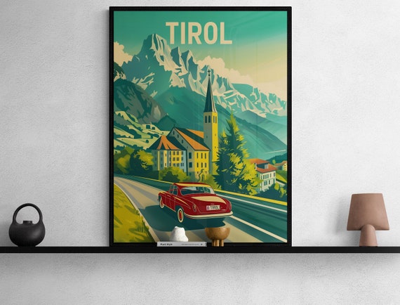 Tyrol Vintage Poster Colorful Wall Art Home Decor Austria Travel Gift