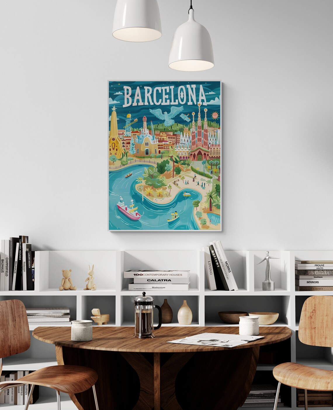 Barcelona Sagrada Familia Whimsical Colorful Travel Poster Art - Image 3