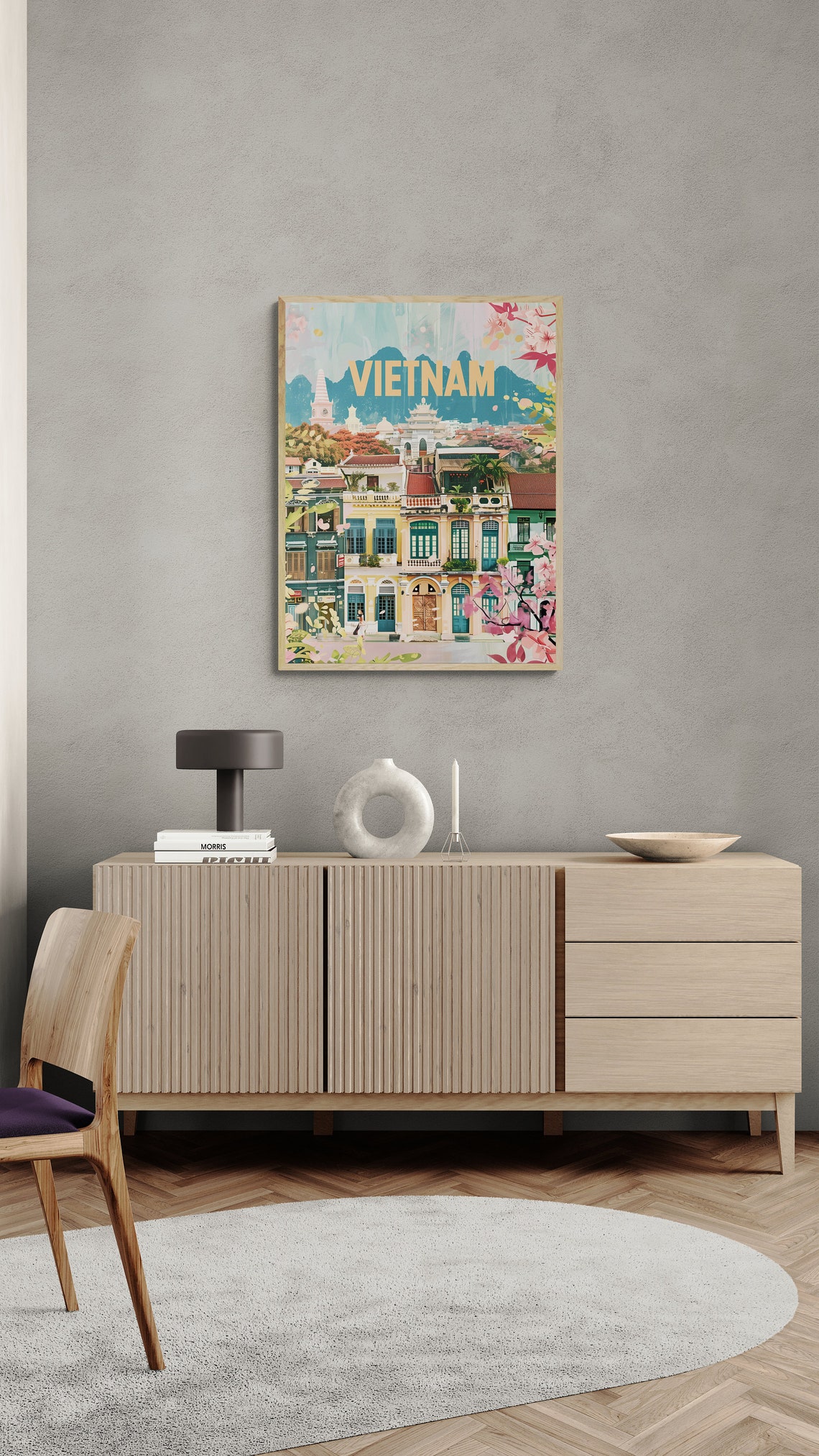 Vietnam Hoi An Old Quarter Colonial Streets Painterly Travel Poster - Image 3