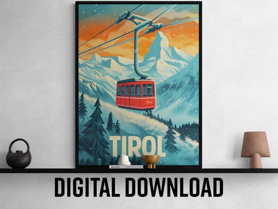 Tyrol Poster File Alpine Landscape Art Wall Art For Office Best Travel Gift