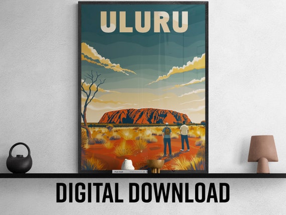 Uluru Wall Art Vintage Style Travel Poster For Living Room Decoration Artistic Gift