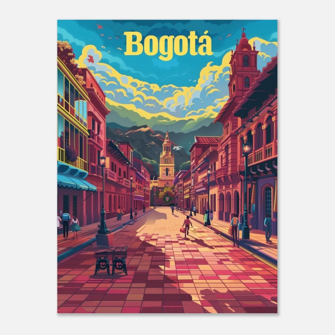 Bogota Colonial Street Vintage Colombian Old Town Poster Art - Image 2