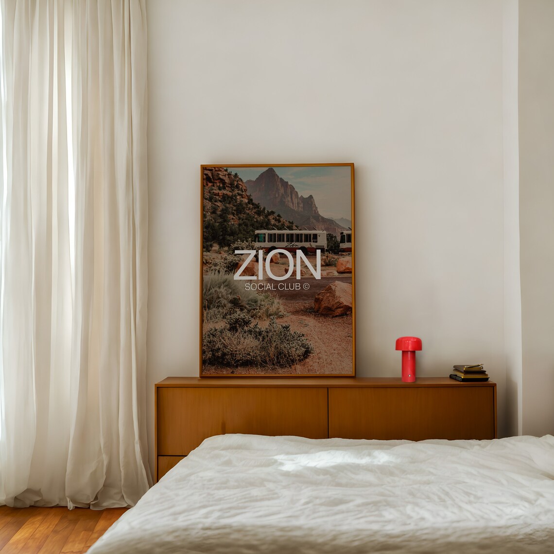 Zion Canyon Social Club Photography Style Red Rock Travel Poster - Image 2