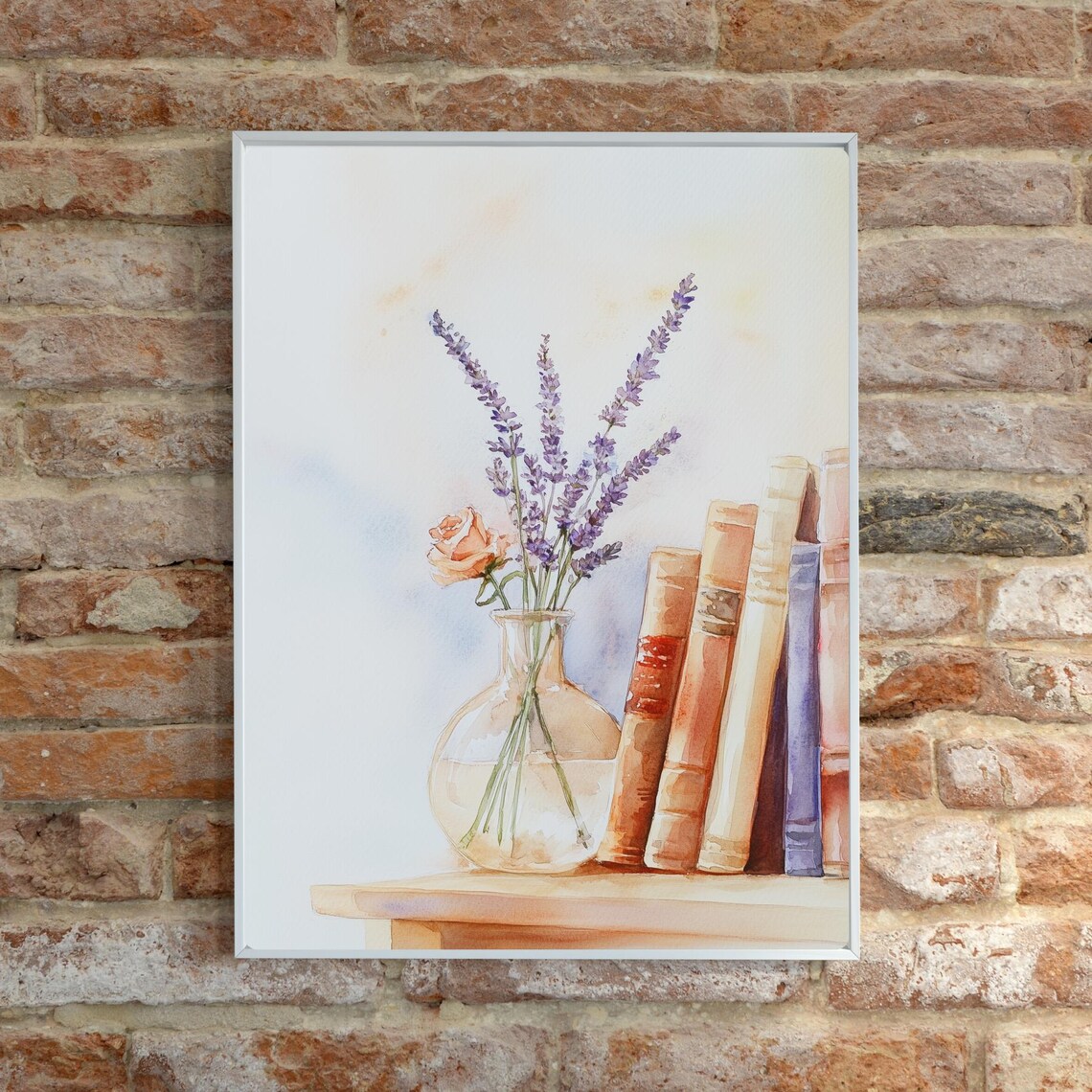 Minimalist Floral Books, Watercolor Art Print - Image 6