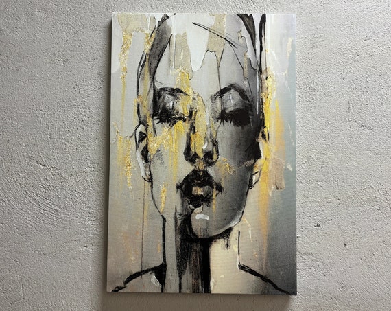 Abstract Woman Face Portrait Art Print