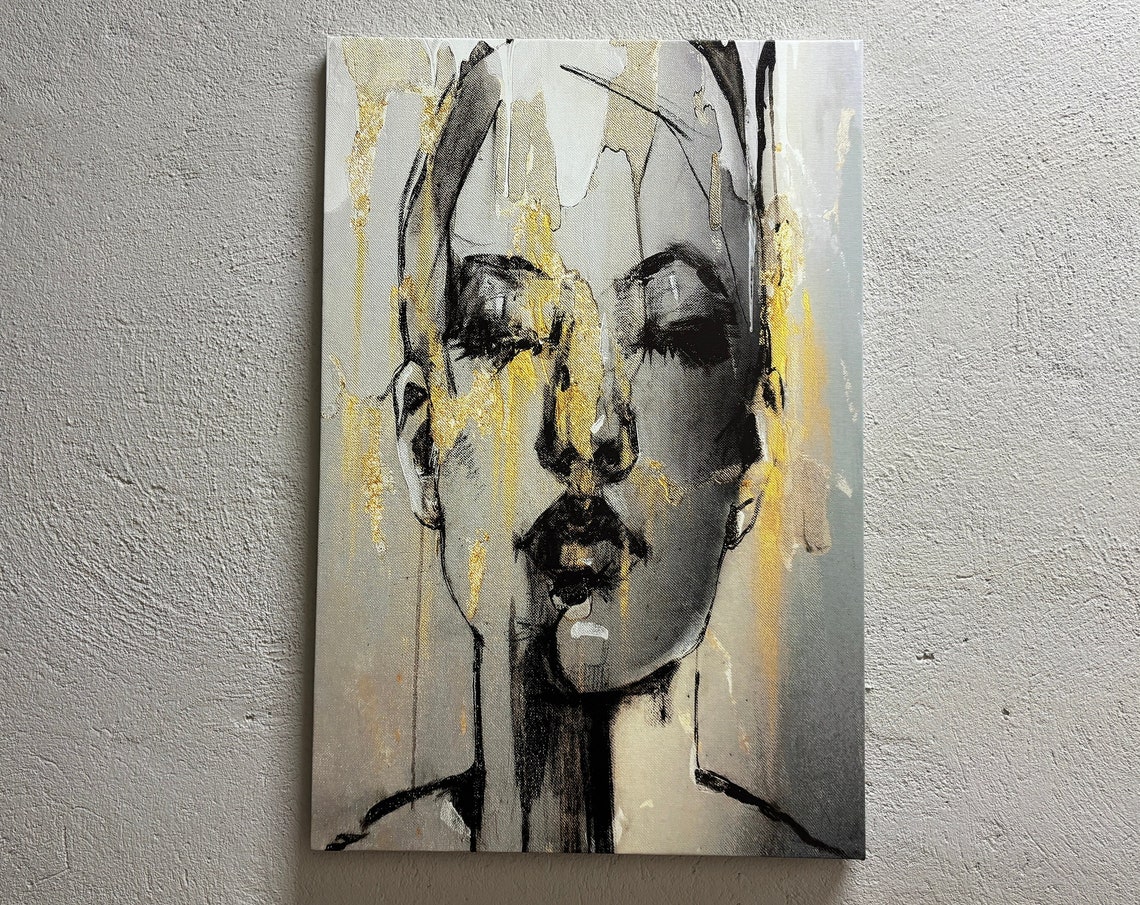 Abstract Woman Face Portrait Art Print