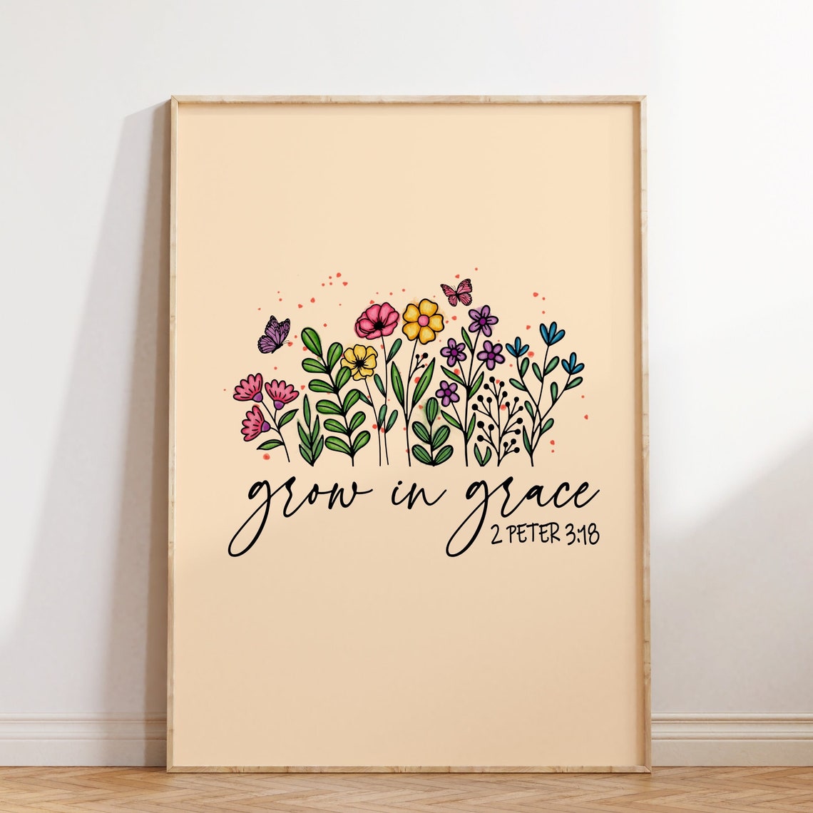 Grow In Grace 2 Peter 3:18 Wildflower Scripture Christian Poster