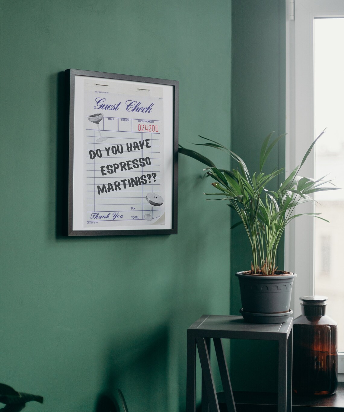 Espresso Martini Guest Check Minimal Art Print - Image 3
