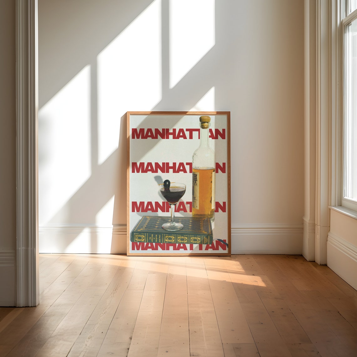 Manhattan Cocktail Retro Whiskey Glass Home Bar Decor Poster - Image 5