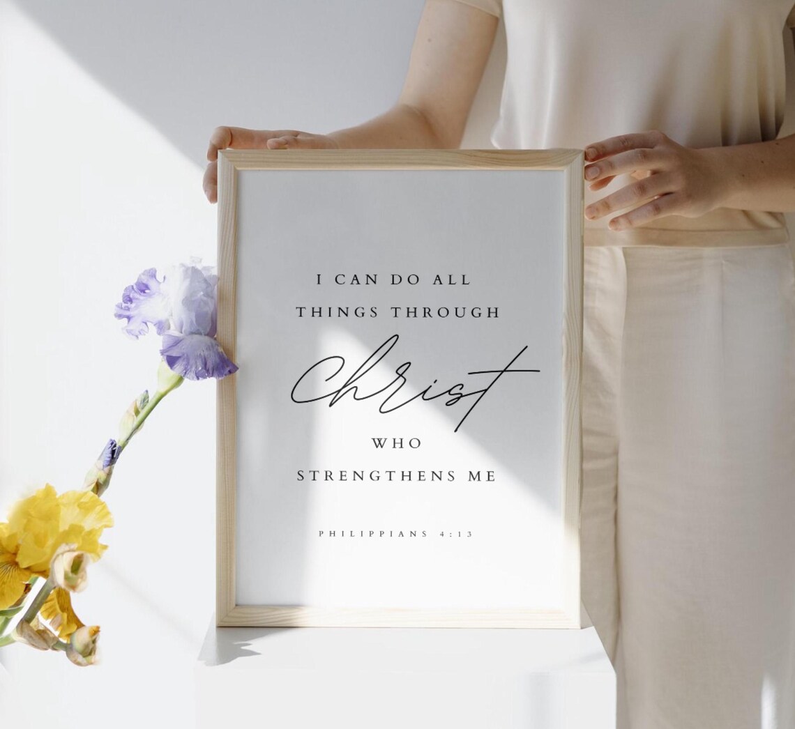 Philippians 4:13 Bible Verse Scripture Art Print - Image 4