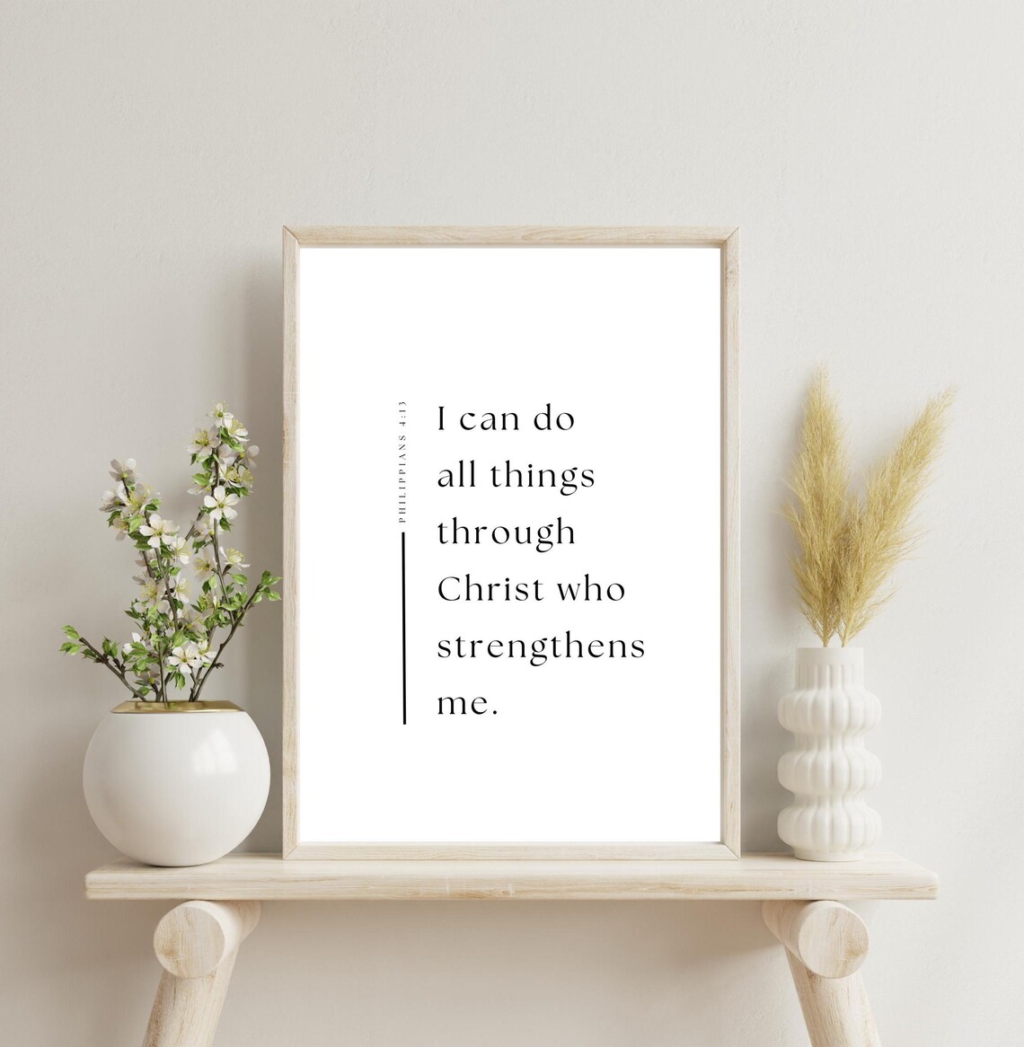 Philippians 4:13 Through Christ Wall Art Print - Image 3