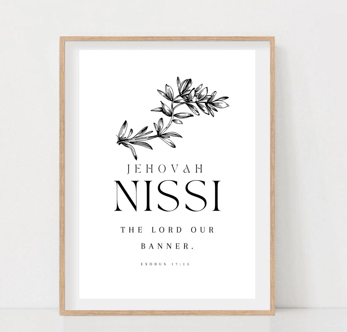 Jehovah Nissi The Lord Our Banner Exodus 1715 Hebrew Name Poster - Image 2