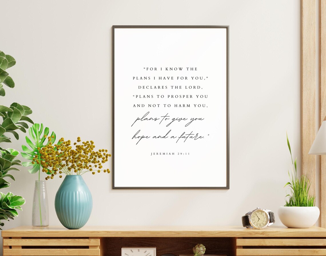 Jeremiah 29:11 Bible Verse Boho Art Print - Image 2