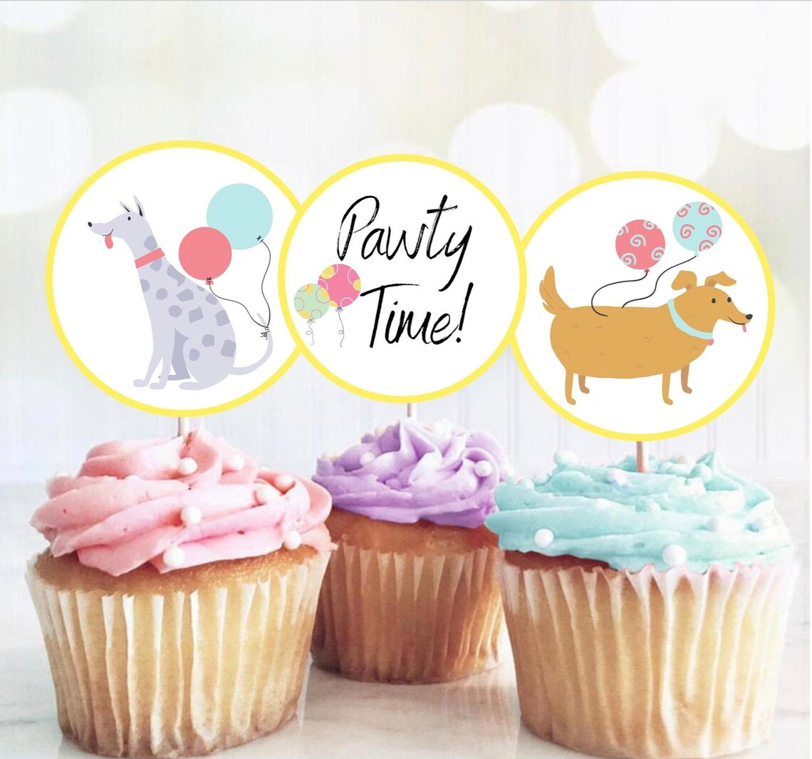 Editable Dog Birthday Party Invitation Puppy Birthday Invite Blue Pink Boy Girl Pawty Birthday Animal Pet Vet Pdf - Image 2
