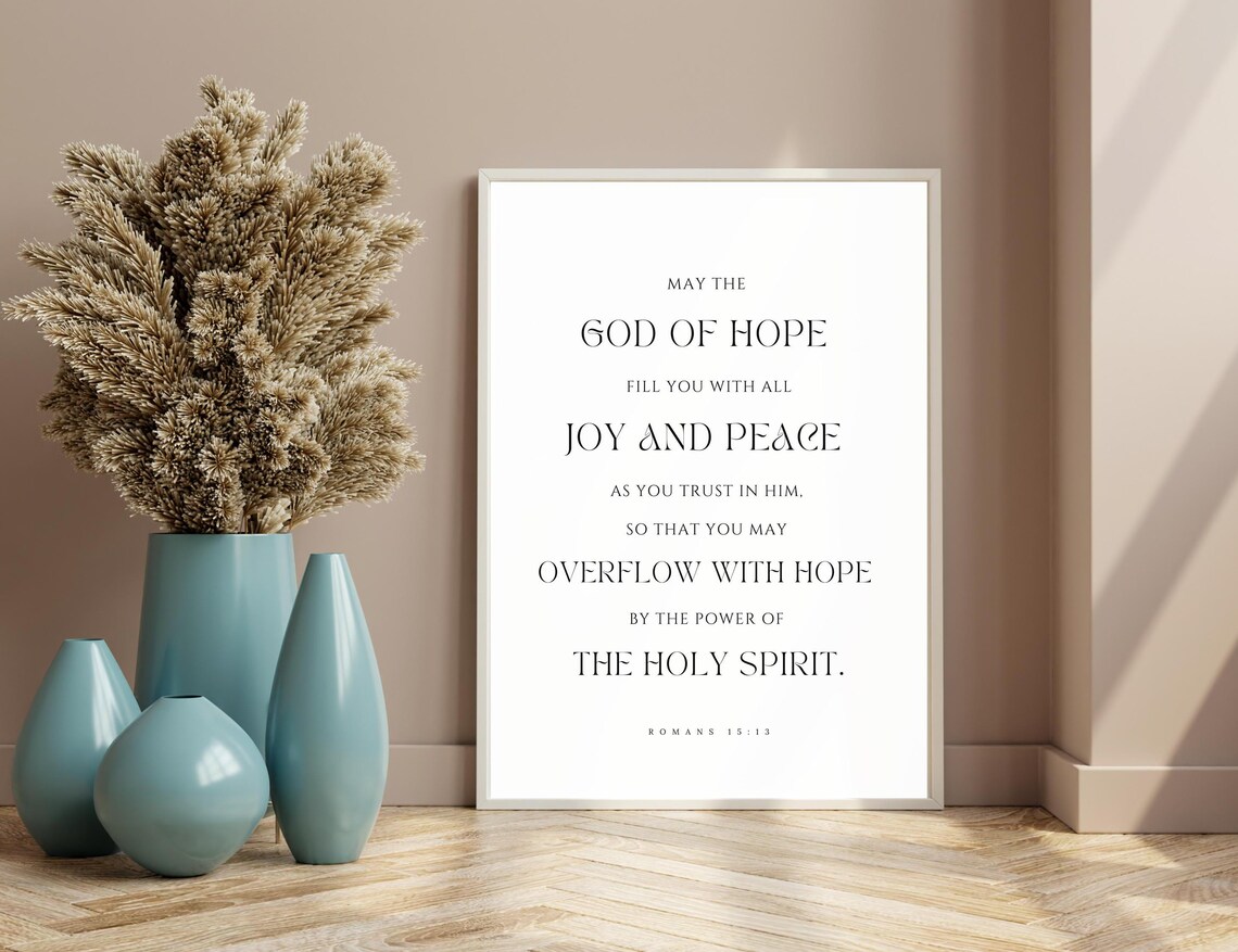 Romans 15:13 Modern Christian Scripture Art Print