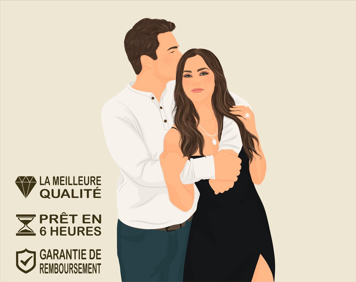 Custom Faceless Portrait Boyfriend Gift Poster