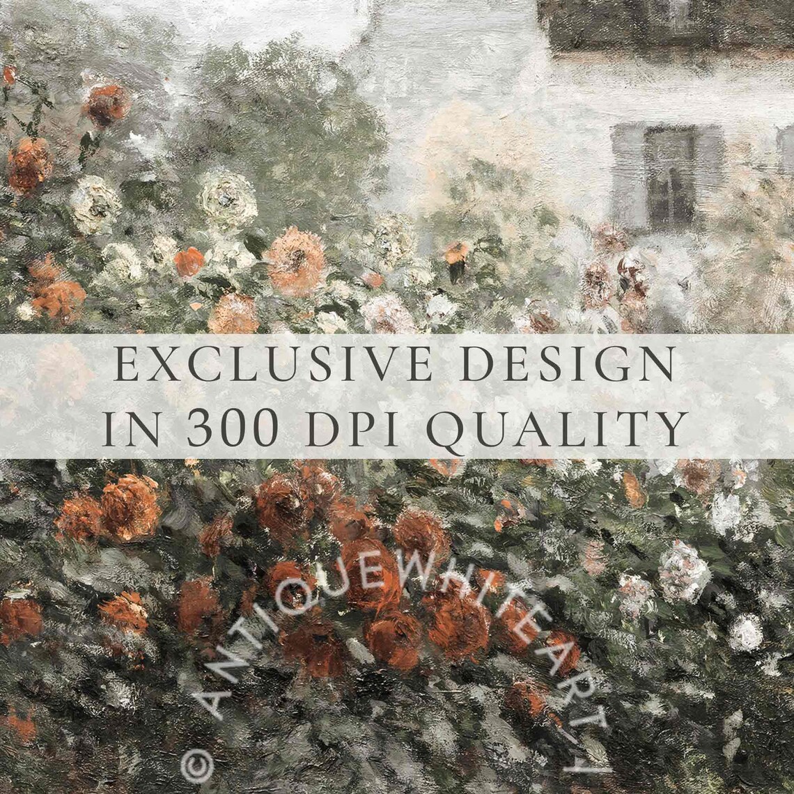 Vintage Cottage Rose Garden Wall Art, Farmhouse Print - Image 3