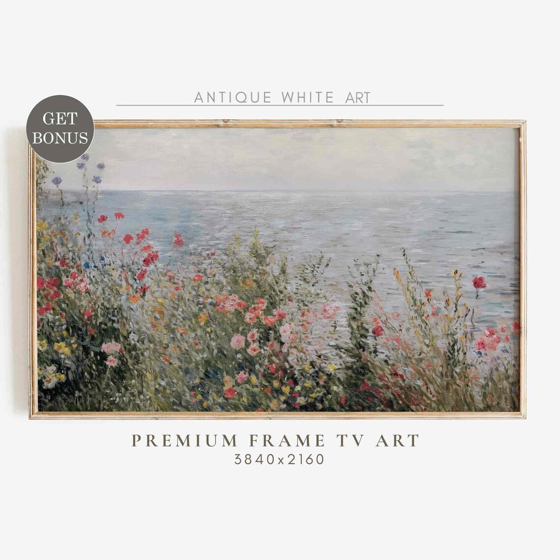 Coastal Wildflowers, Vintage Summer Field Art Print - Image 4