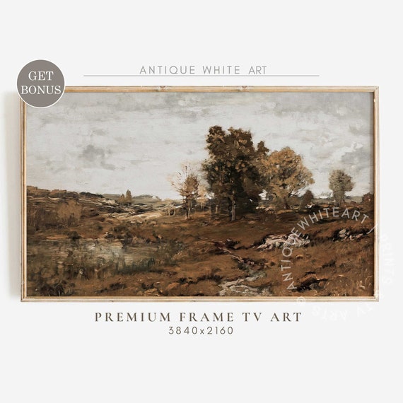 Muted Fall Frame Tv Art Vintage Country Landscape Farmhouse Decor Moody Fall Painting In Earth Tones Cottagecore Art For Frame Tv Tv204