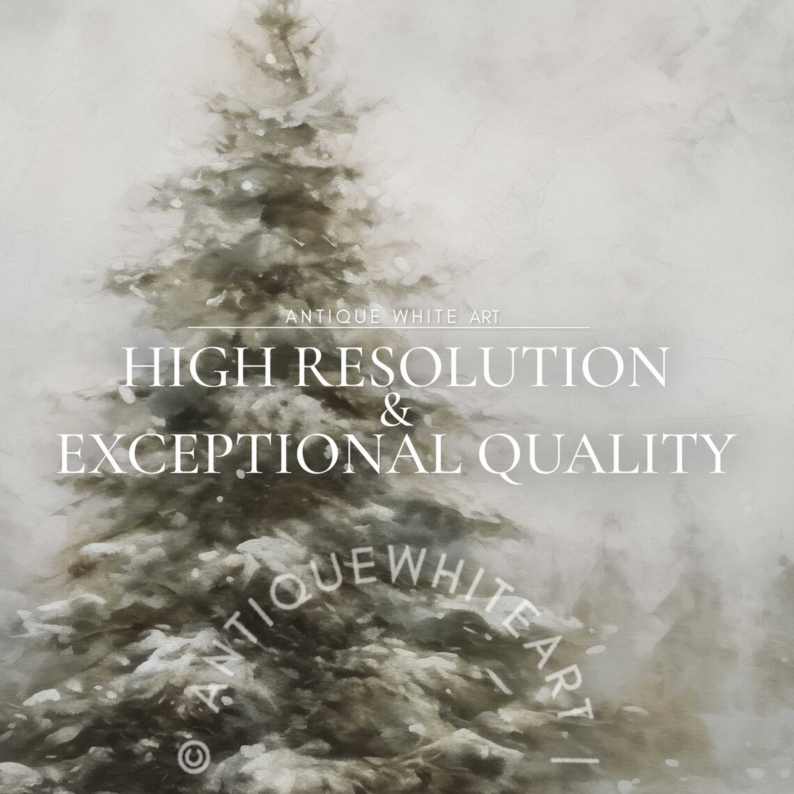 Fir Tree Frame TV Art, Moody Winter Holiday Decor - Image 5