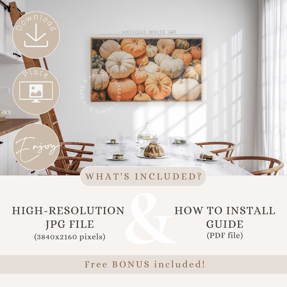 Pumpkin Painting, Instant Fall Art Print - Image 3