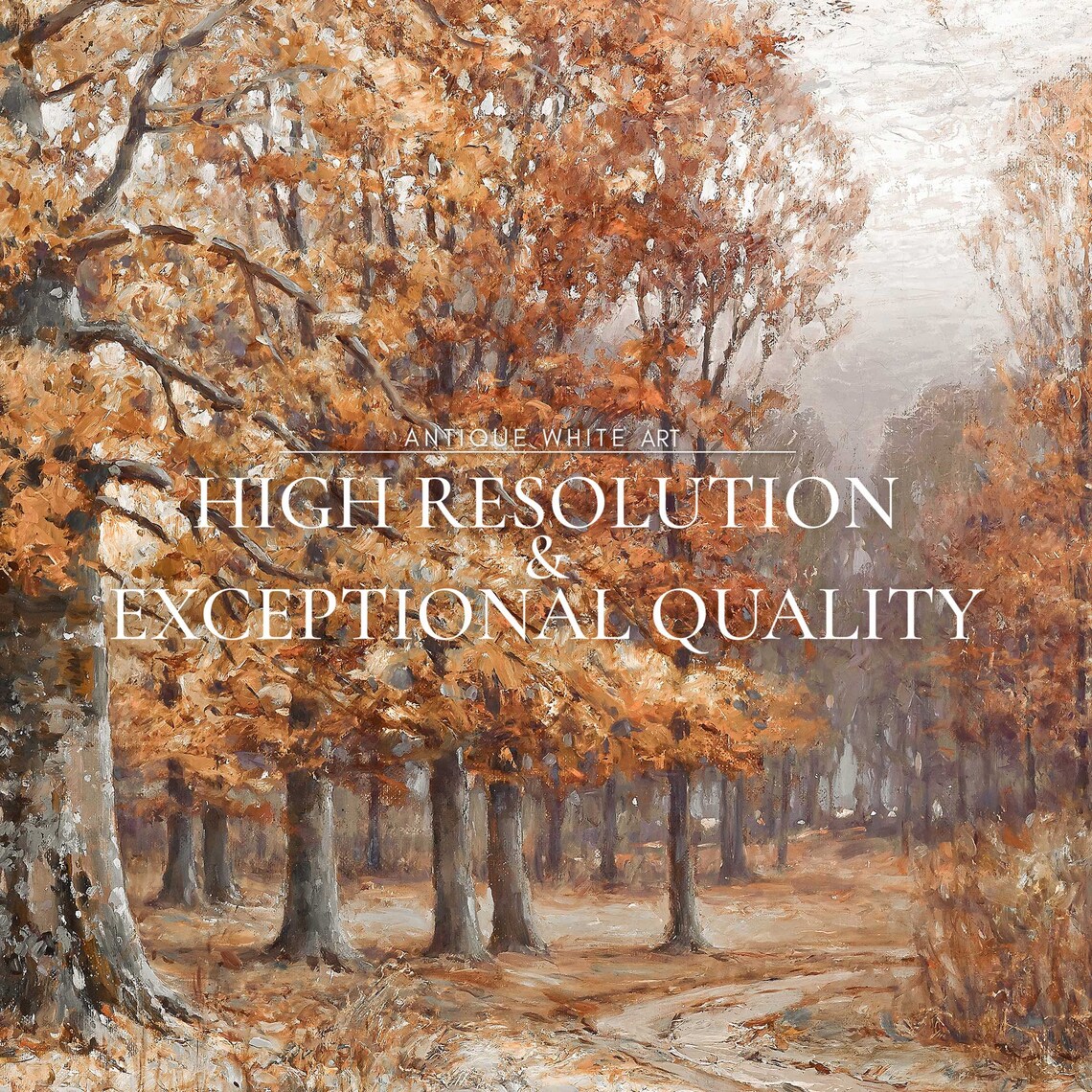 Vintage Fall Landscape Painting, Rustic Country Art Print - Image 4