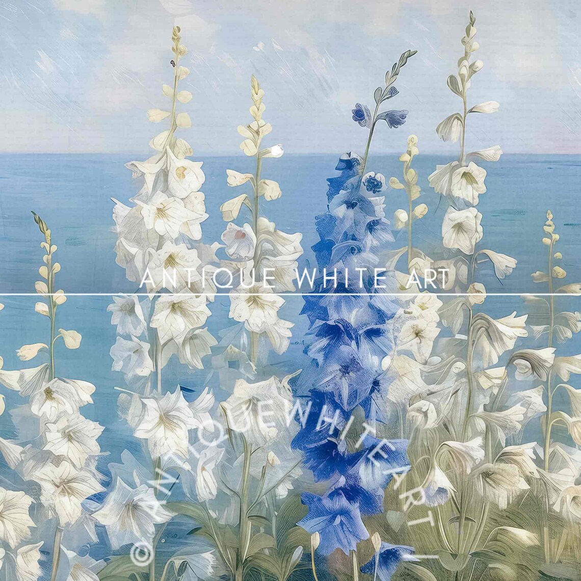 Coastal Wildflowers Summer Floral Art Print