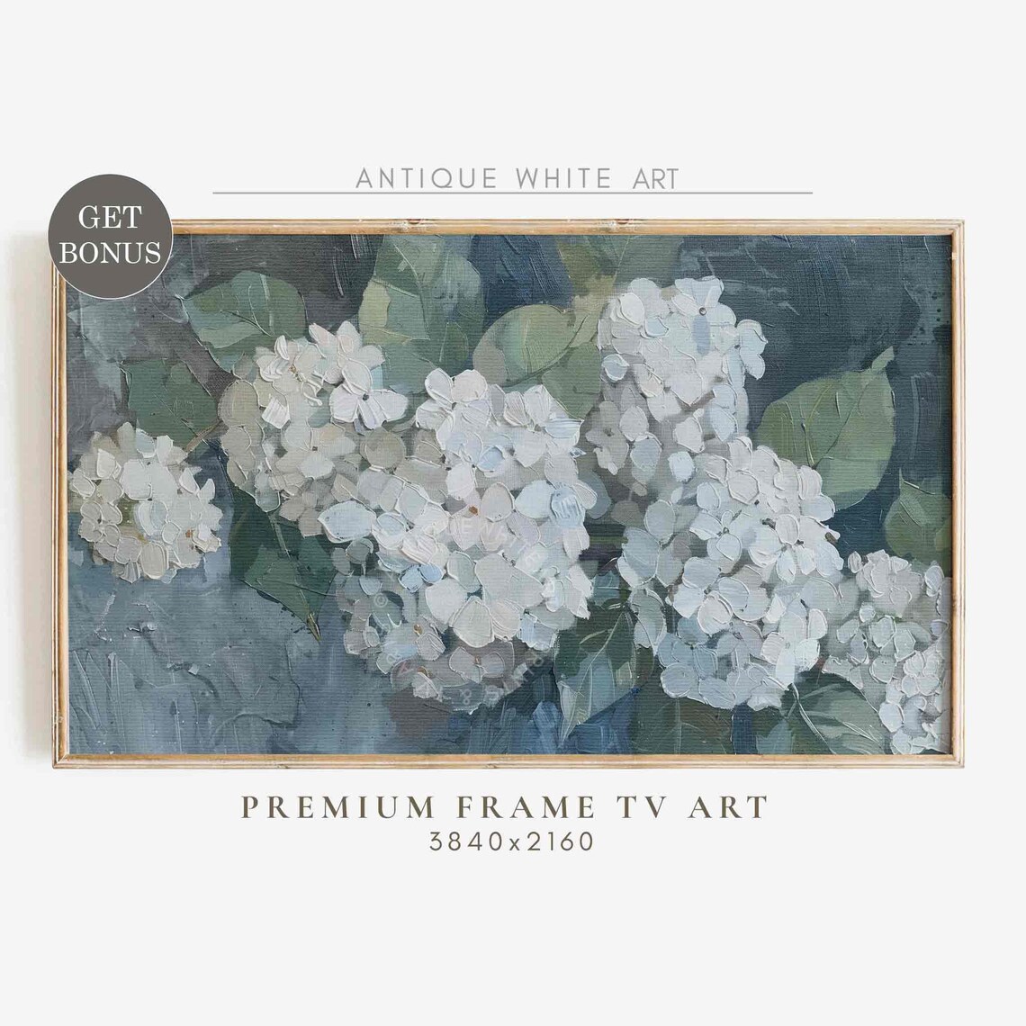 Hydrangea Floral Art, Vintage Country Summer Flowers - Image 4