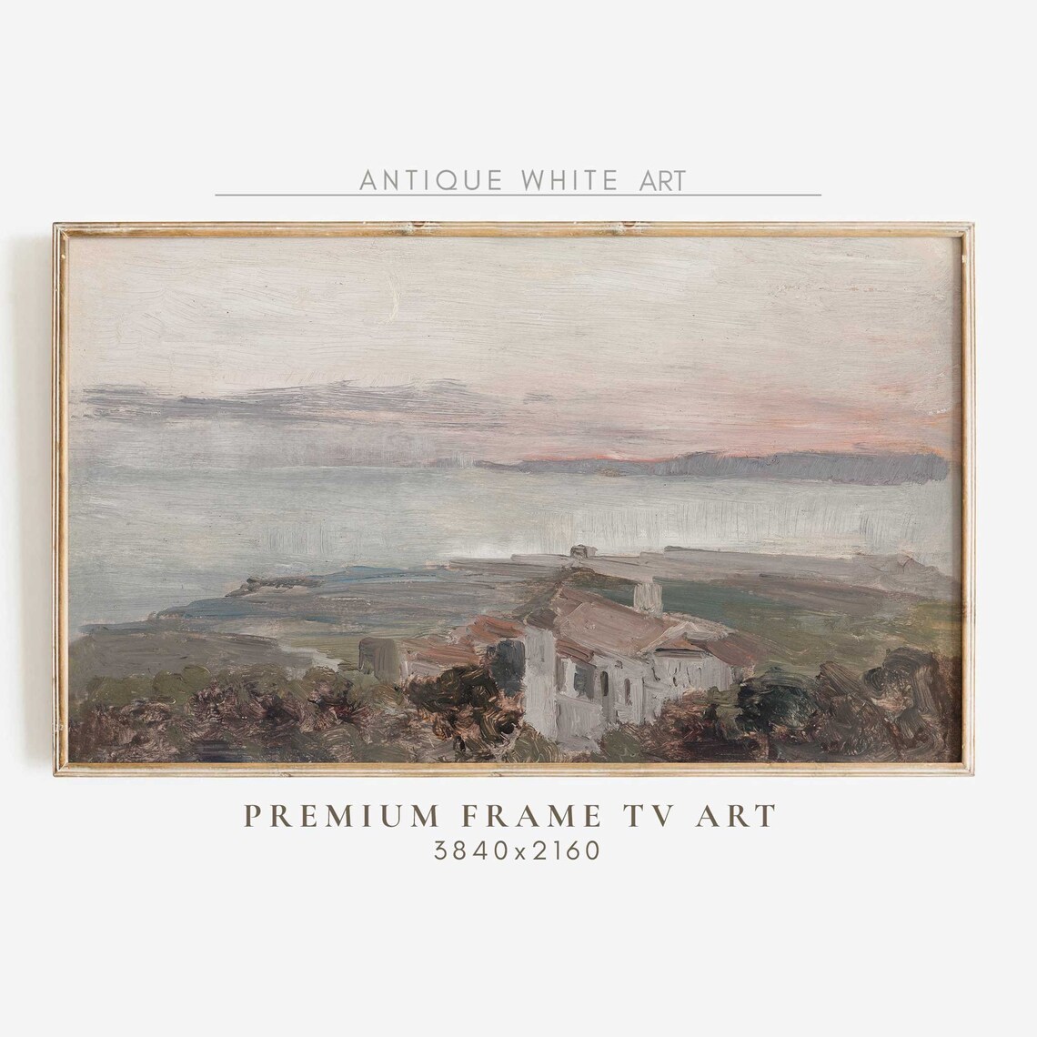 Monet-Inspired Coastal Cottage Landscape Art Print