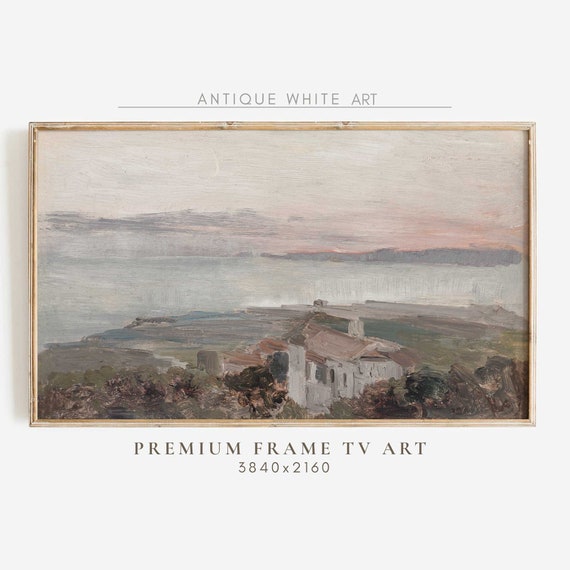 Monet-Inspired Coastal Cottage Landscape Art Print