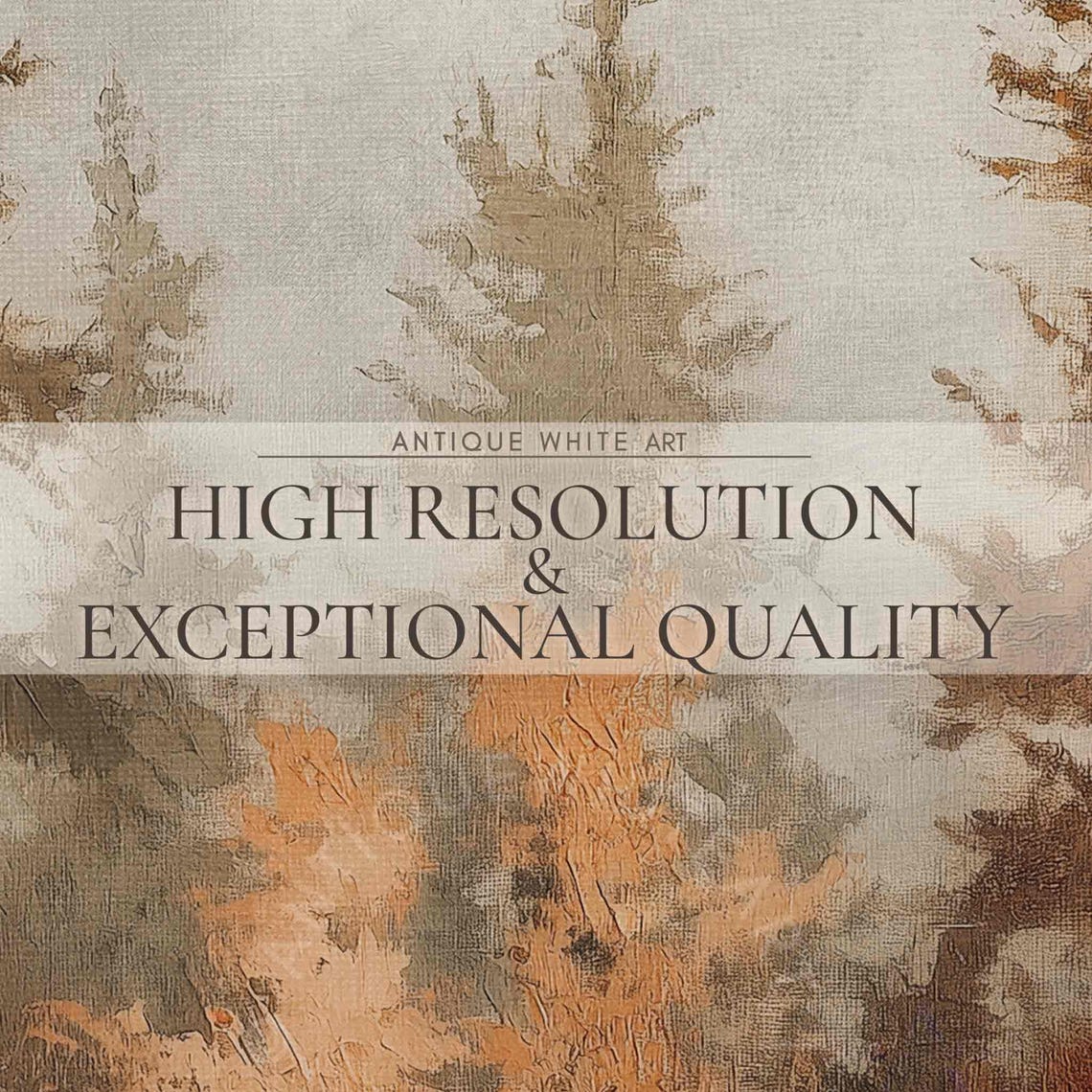 Misty Autumn Pines Soft Gray Forest Vintage Fall Frame Tv Art Poster - Image 3