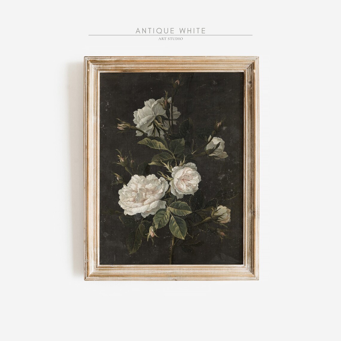 Vintage Dark Flower Print, Dark Academia Roses Art Print - Image 4