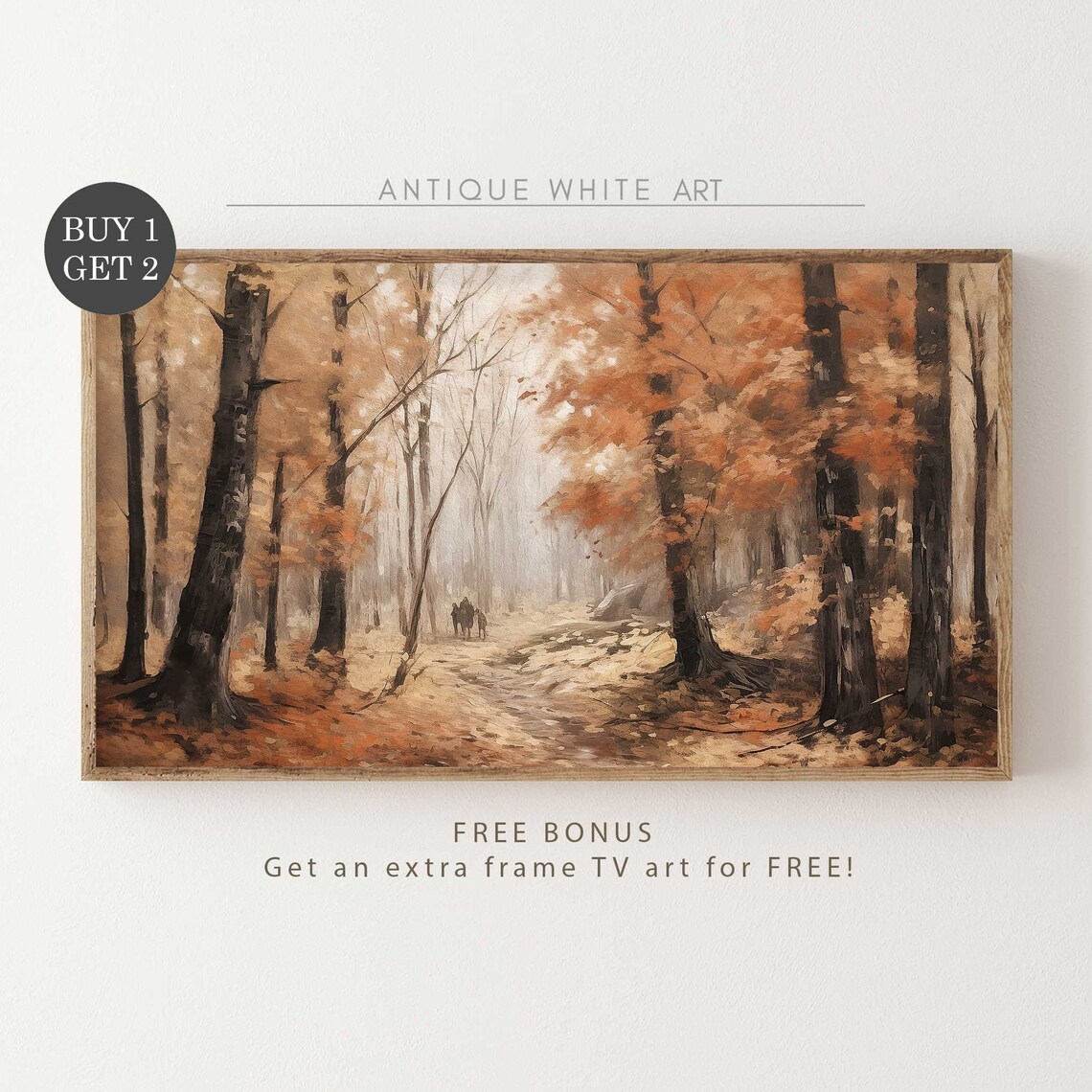 Fall Frame TV Art, Vintage Rustic Country Print - Image 2