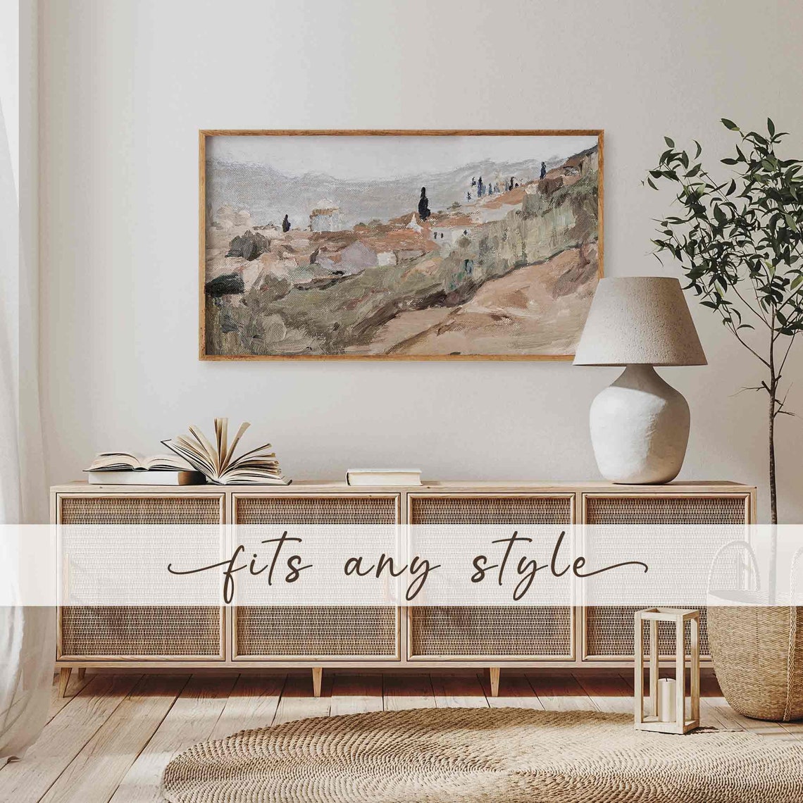 Frame Tv Art Neutral Landscape Coastal Farmhouse Oil Painting Frame Tv Art Vintage Warm Tones Art For Tv Tv279 - Image 4