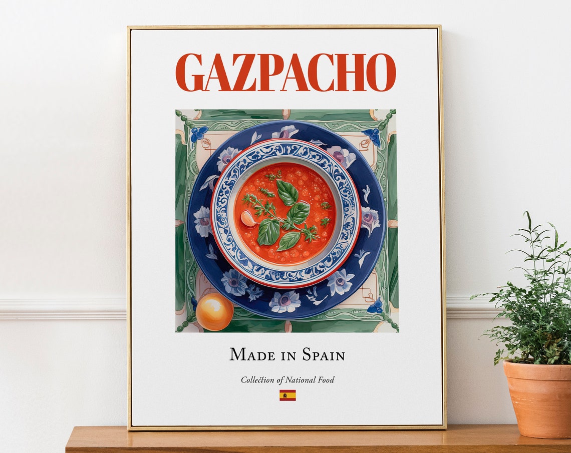 Gazpacho On Maiolica Tile Plate, Kitchen Wall Art