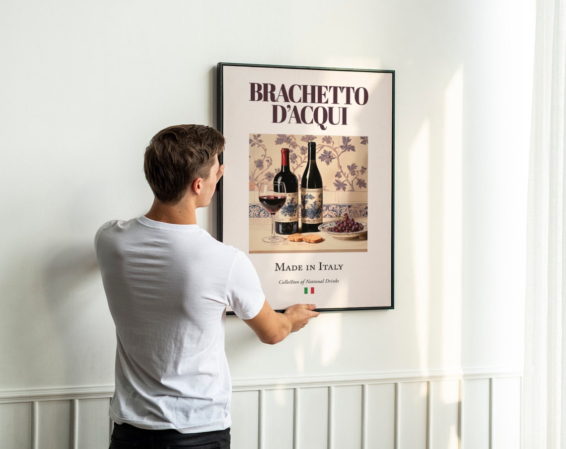 Brachetto Dacqui on Maiolica Tile, Kitchen Bar Art Print - Image 3