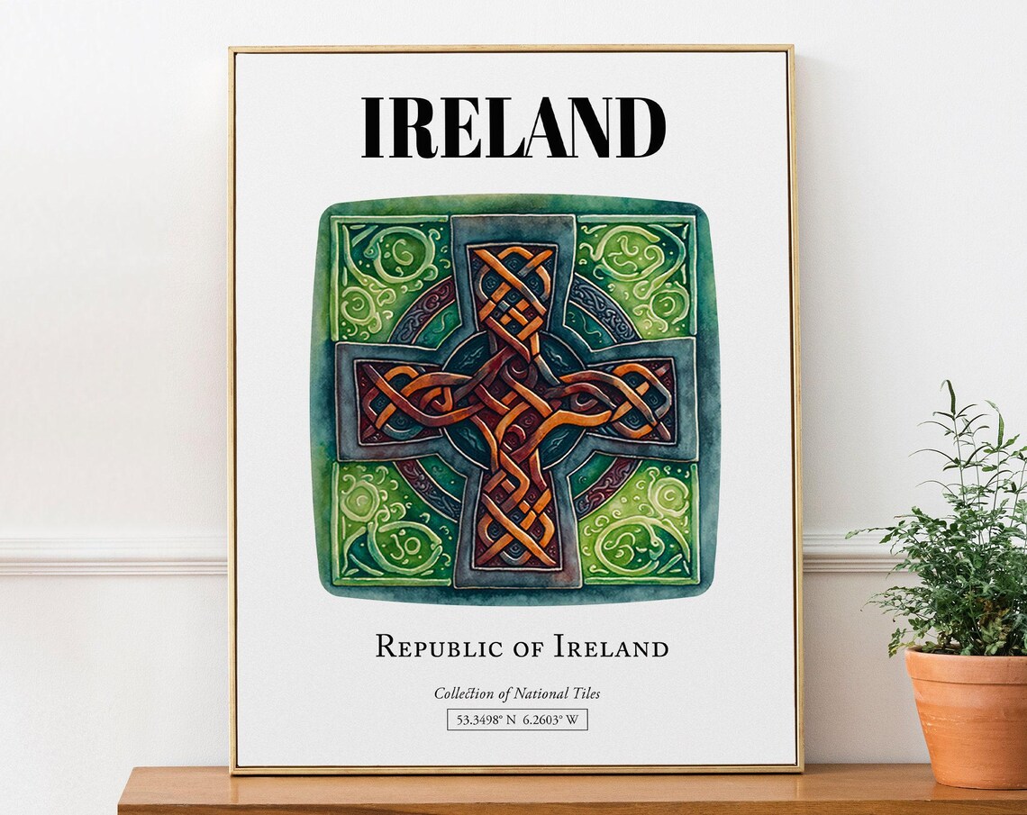 Ireland Traditional Tile Pattern Art Print