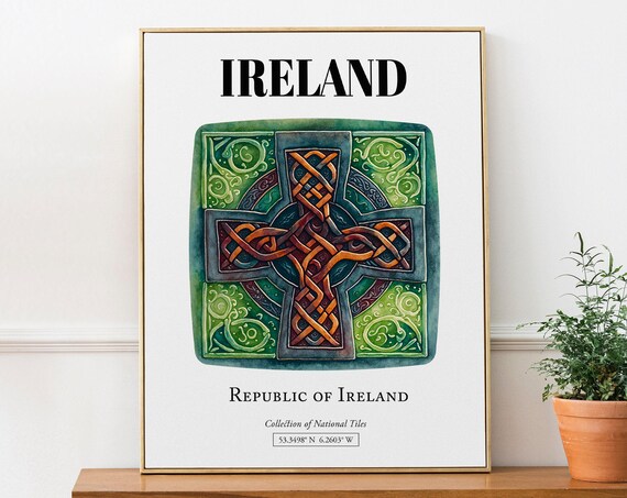 Ireland Traditional Tile Pattern Art Print
