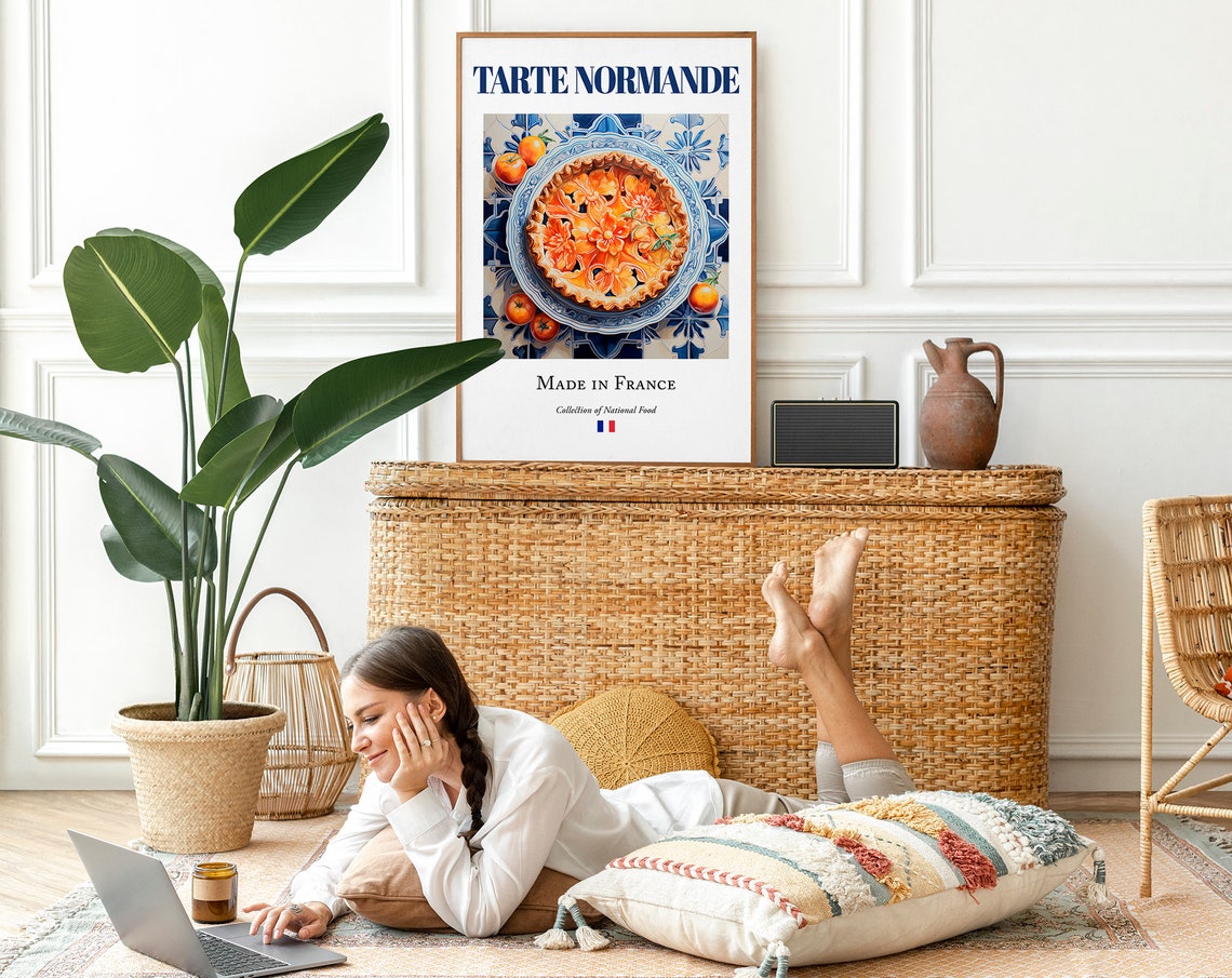Tarte Normande on Maiolica Tile Plate Art Print - Image 2