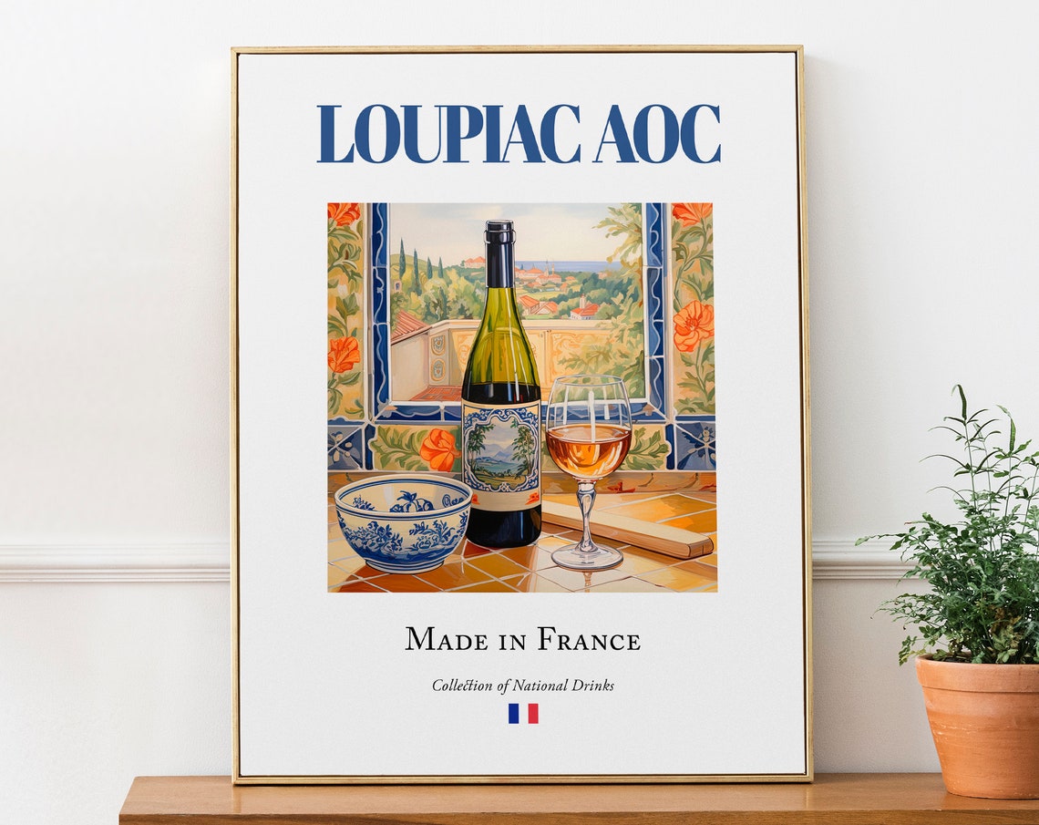 Loupiac Aoc On Maiolica Tile Kitchen Bar Print