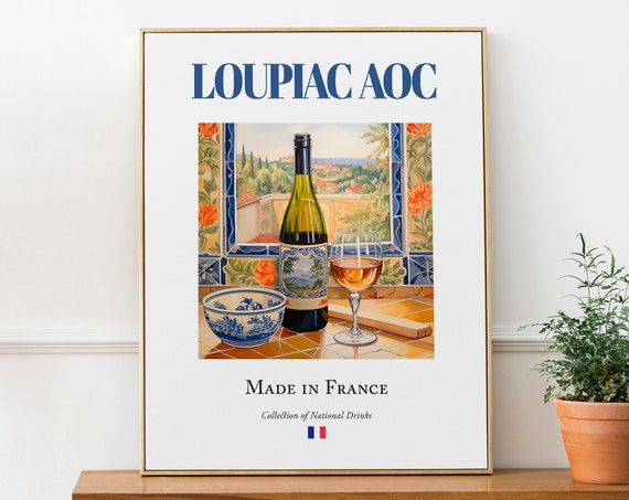 Loupiac Aoc On Maiolica Tile Kitchen Bar Print