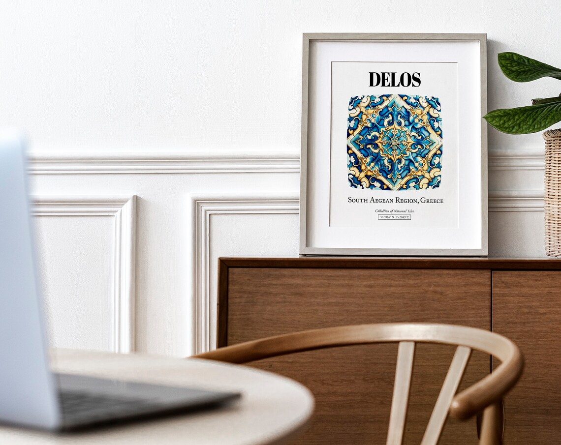Delos Ancient Tile Pattern Greek Island Travel Poster - Image 4