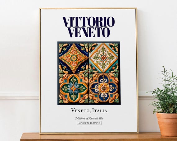 Vittorio Veneto Italy Minimalist Maiolica Tile Art Print