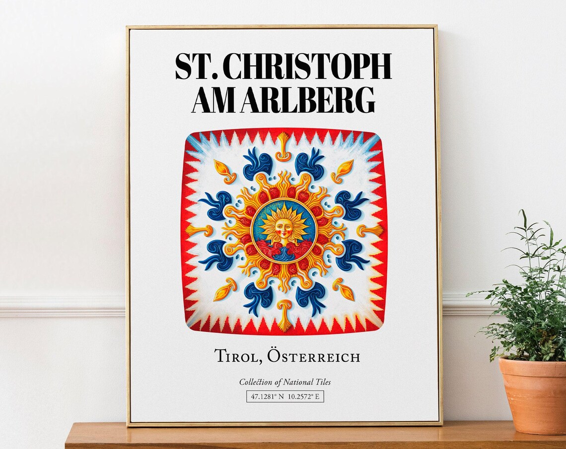 St Christoph Am Arlberg Austria Traditional Tile Pattern Art Print
